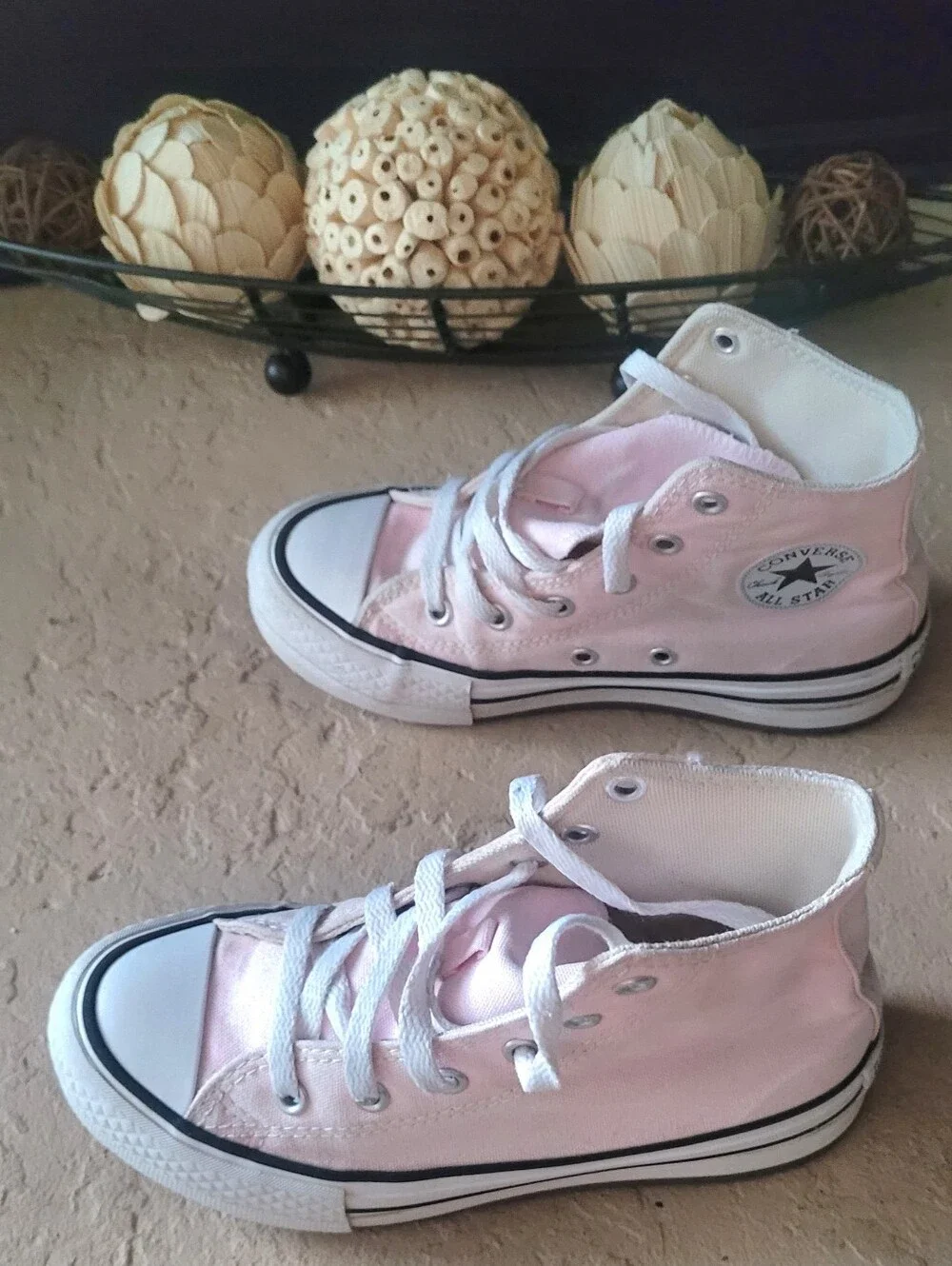 Size 1 Converse Chuck Taylor Lift Platform High Top Pink Kid Sneakers A11832F